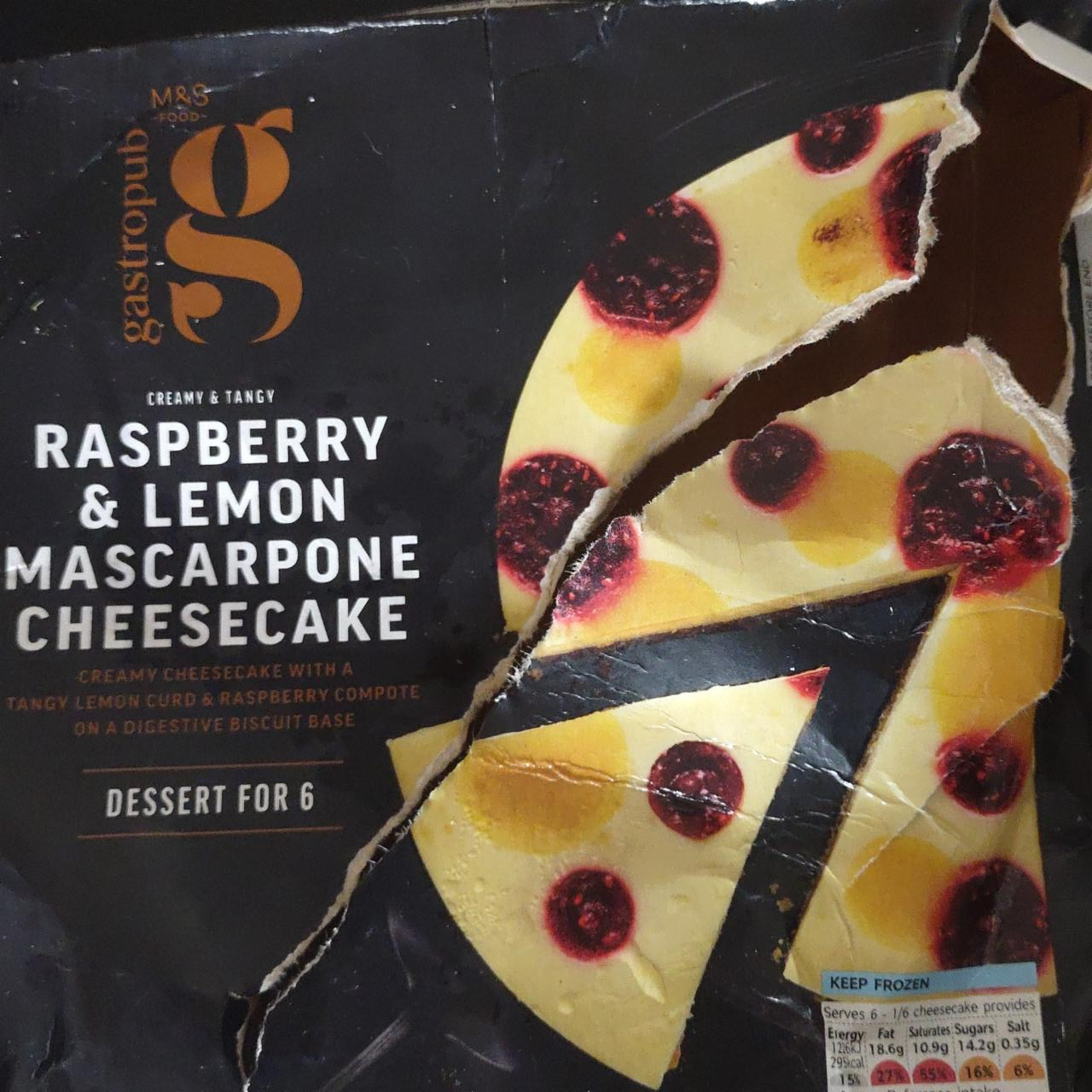 Fotografie - Raspberry a Lemon Mascarpone Cheesecake M&S Food
