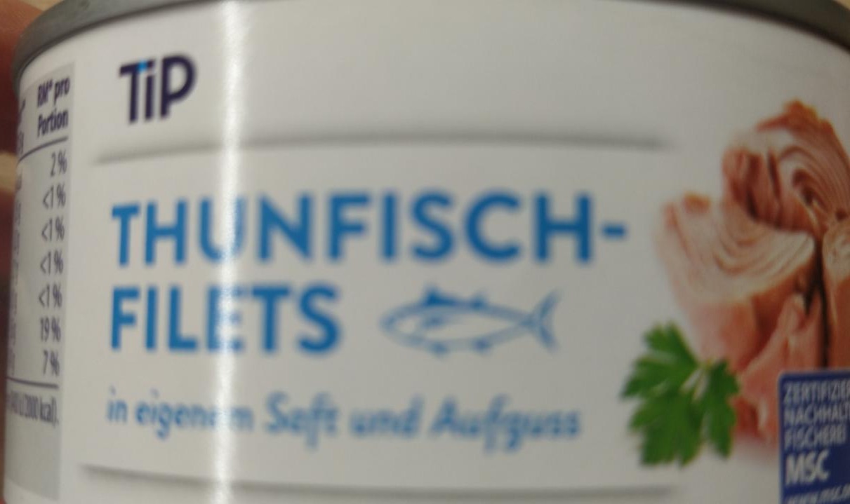 Fotografie - Thunfisch filets in eigenem Saft und Aufguss TiP