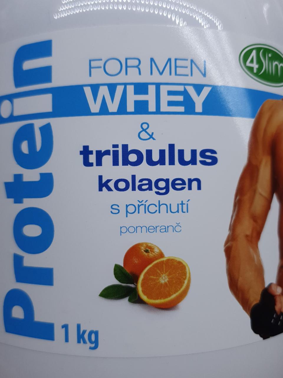 Fotografie - Protein WHEY for Men & tribulus kolagen s příchutí pomeranč 4Slim
