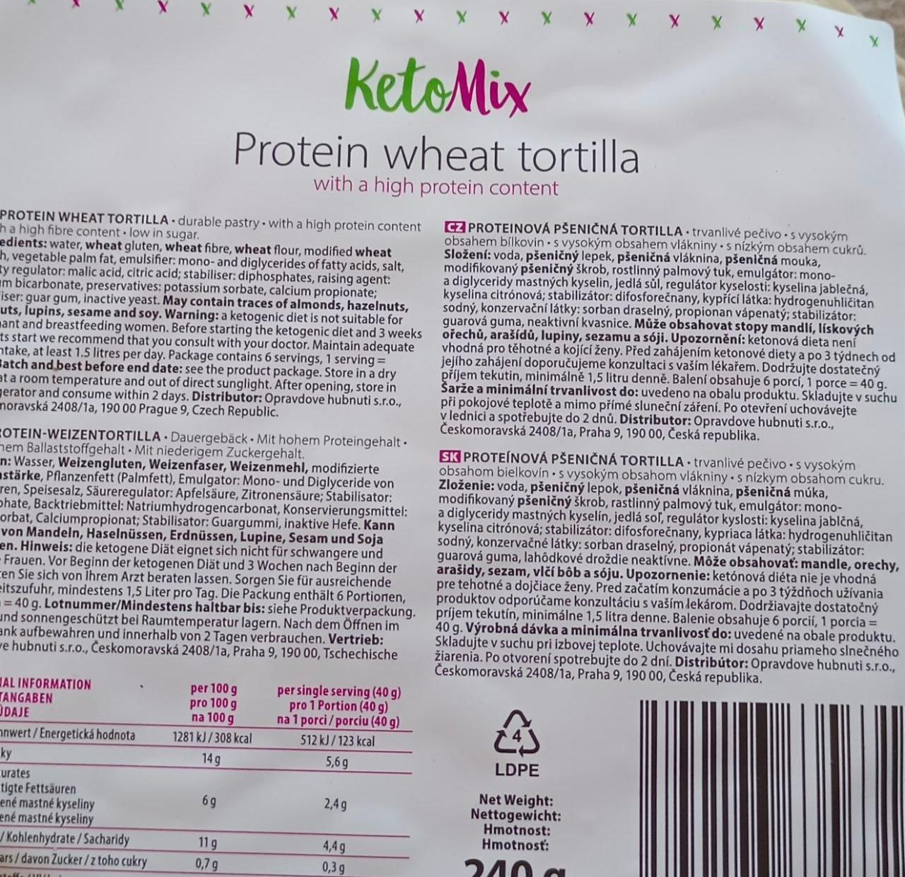 Fotografie - Protein wheat tortilla KetoMix