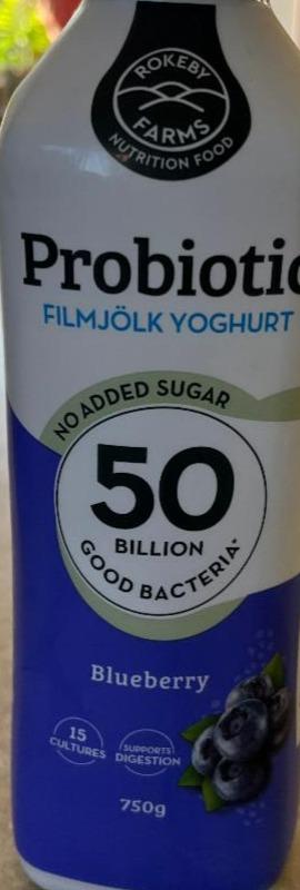 Fotografie - Probiotic filmjölk yoghurt blueberry Rokeby Farms