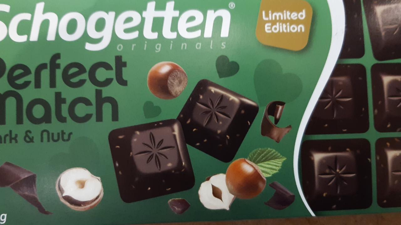 Fotografie - Schogetten originals Perfect Match Dark & Nuts Limited Edition (Hořká čokoláda s praženými kousky lískových oříšků)