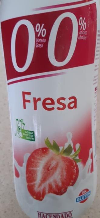 Fotografie - Yogur desnatado para beber con fresa y edulcorantes Hacendado