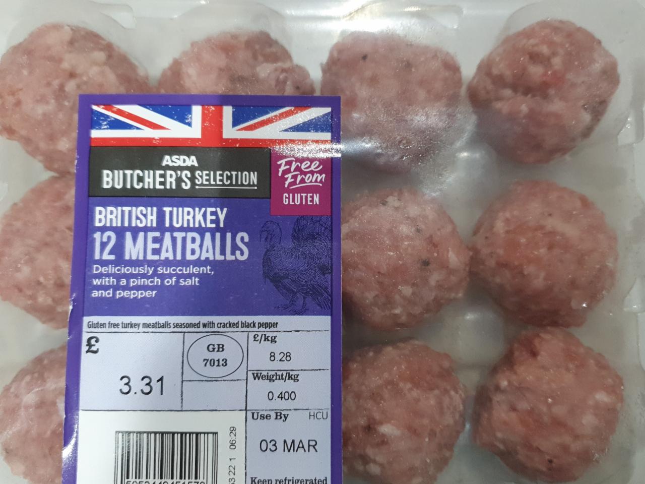 Fotografie - Butcher's Selection British turkey 12 meatballs Asda