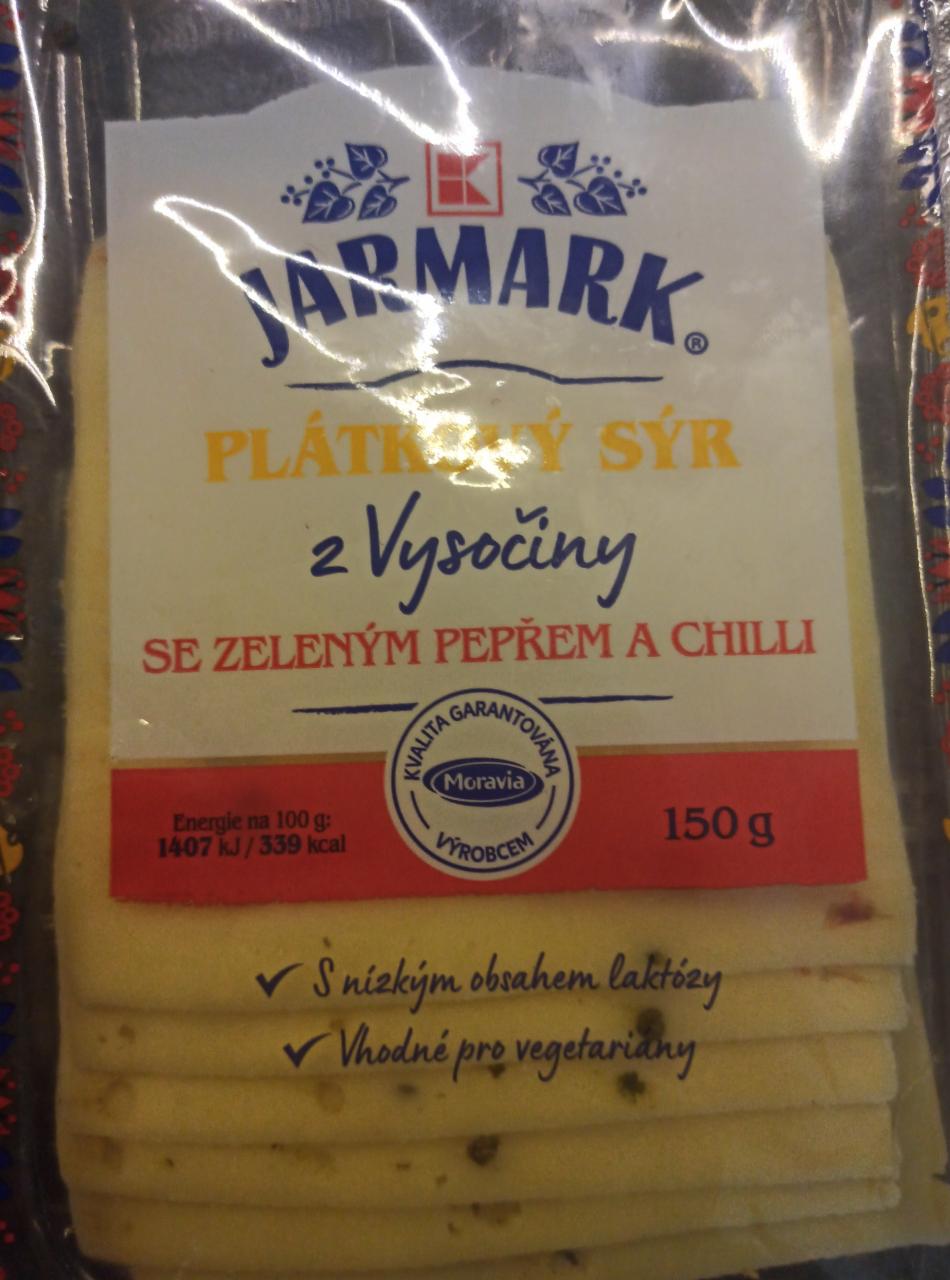 Fotografie - Plátkový sýr z Vysočiny se zeleným pepřem a chilli K-Jarmark