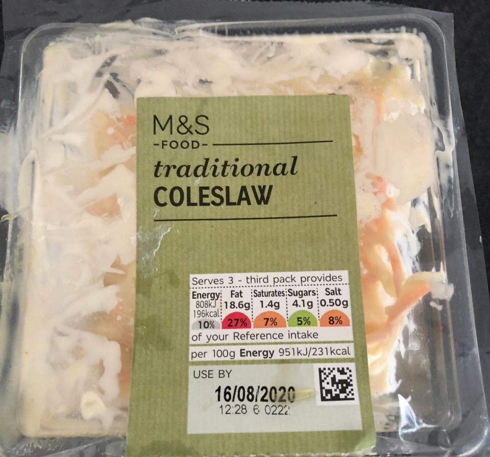Fotografie - Traditional Coleslaw Marks & Spencer M&S Food