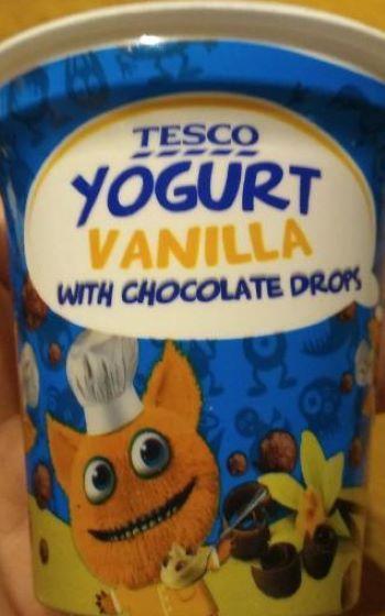 Fotografie - jogurt vanilka cereální čokoládové kuličky Tesco