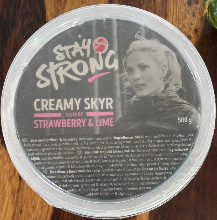 Fotografie - Creamy Skyr Taste Of Strawberry & Lime Stay Strong