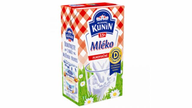 Fotografie - Mléko plnotučné 3,5% tuku obohaceno vitamínem D Kunín