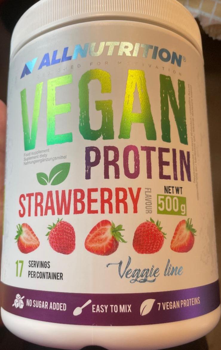 Fotografie - Vegan Protein strawbery Allnutrition