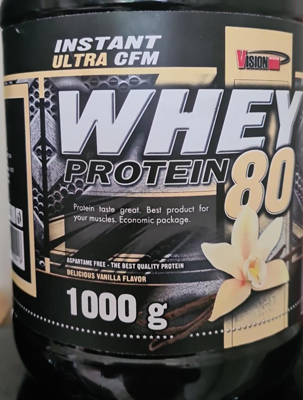 Fotografie - whey protein 80 vanilla flavor nutrition team vision