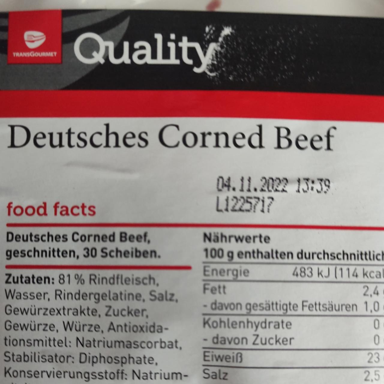 Fotografie - Deutsches Corned Beef Transgourmet