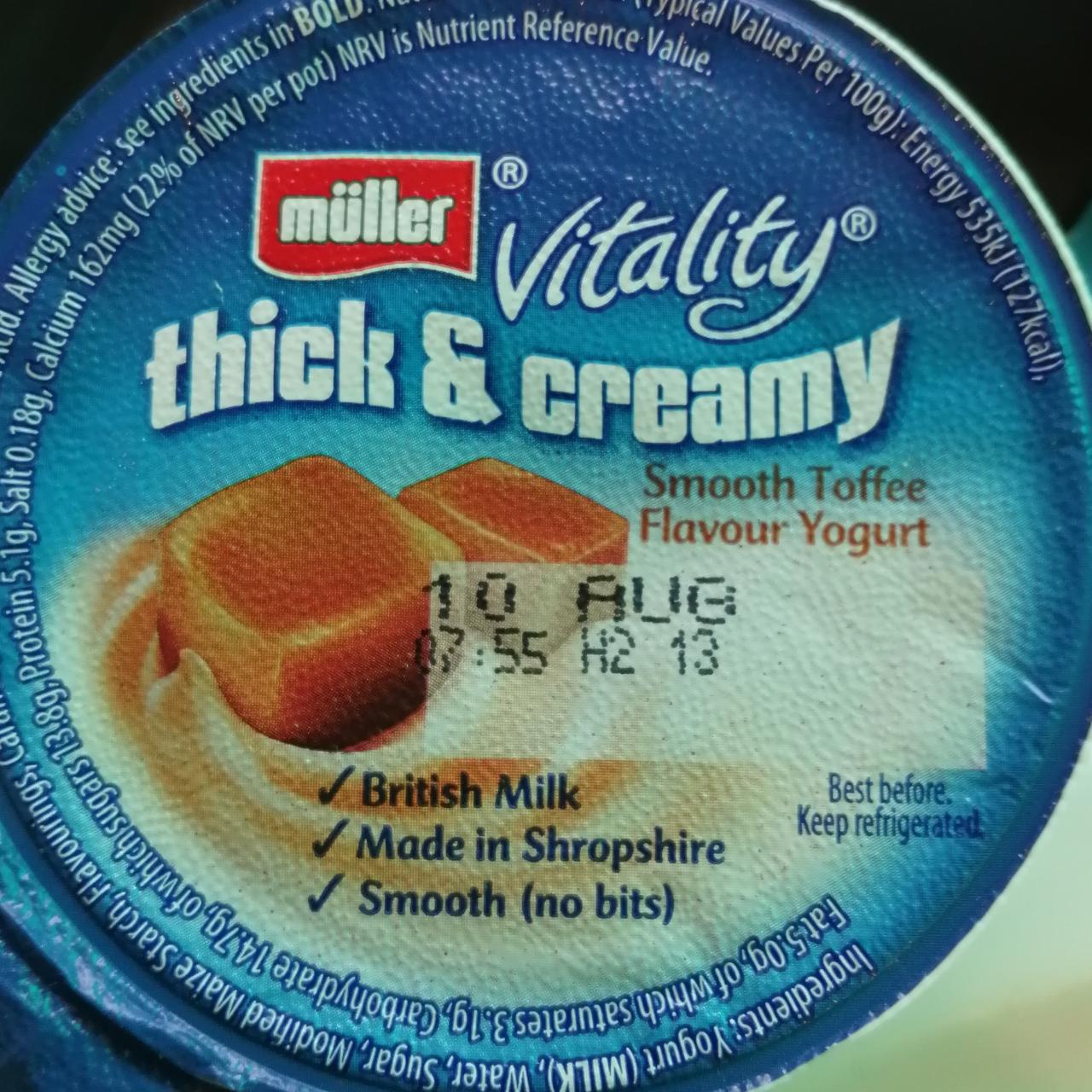 Fotografie - Smooth Toffee Flavour Yogurt thick & creamy Müller vitality