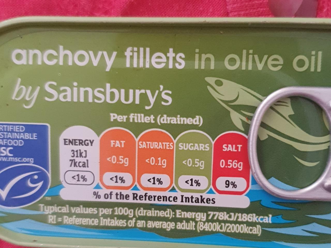 Fotografie - anchovy fillets in olive oil sainsburys