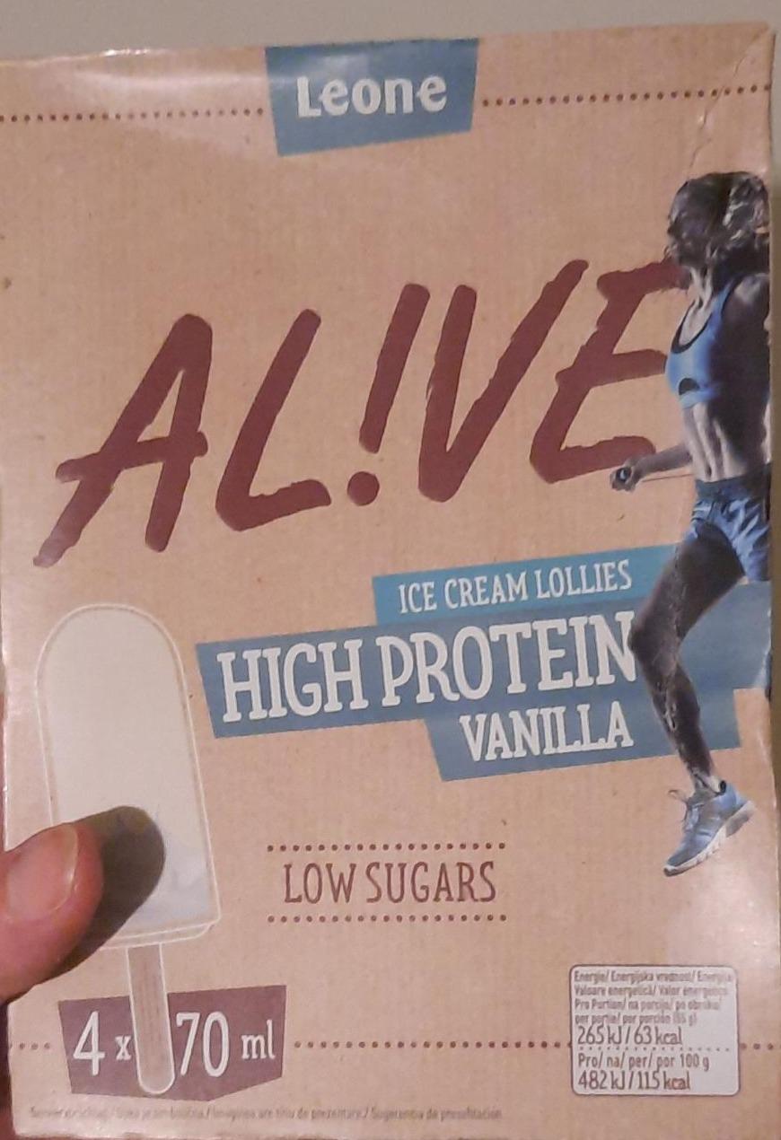 Fotografie - Alive high protein vanilla ice cream lollies Leone
