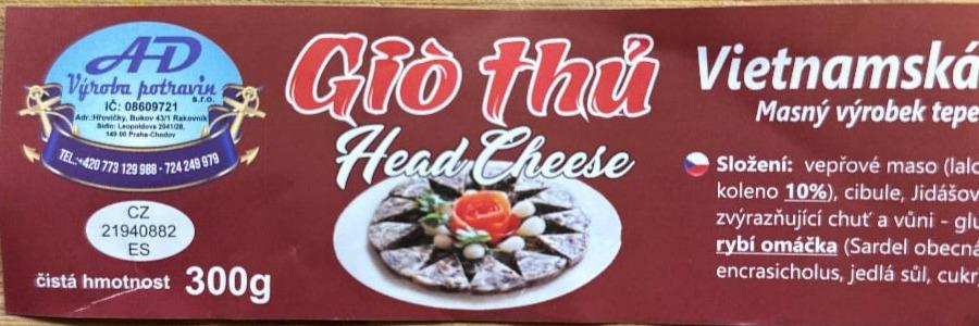 Fotografie - Vietnamská tlačenka Head Cheese Gió Thú