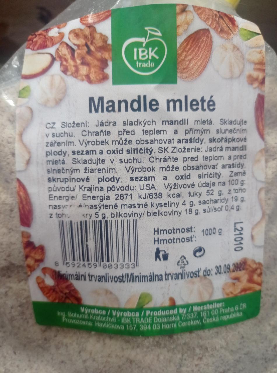 Fotografie - Mandle mleté IBK trade