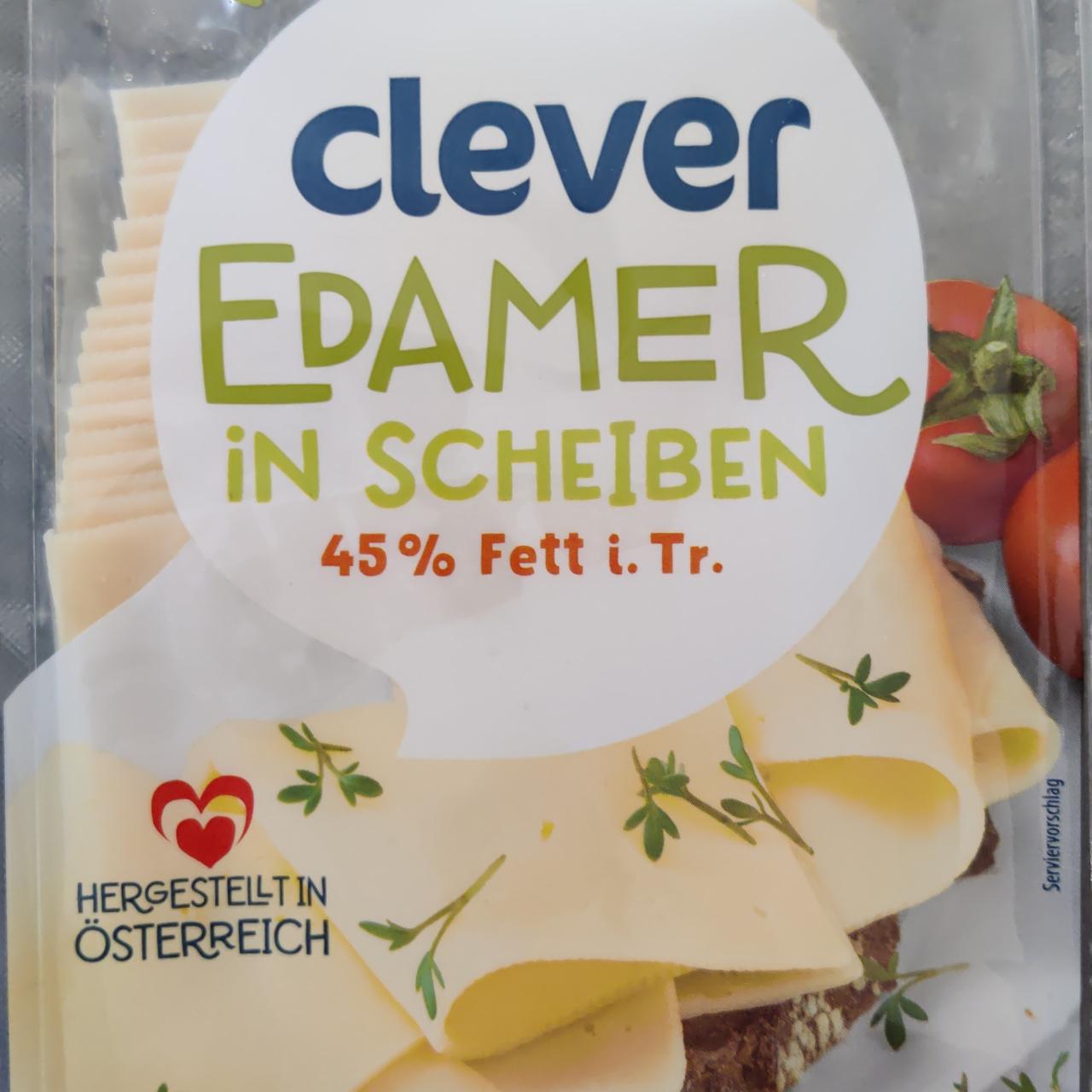 Fotografie - Edamer in Scheiben 45% Fett i.Tr. Clever