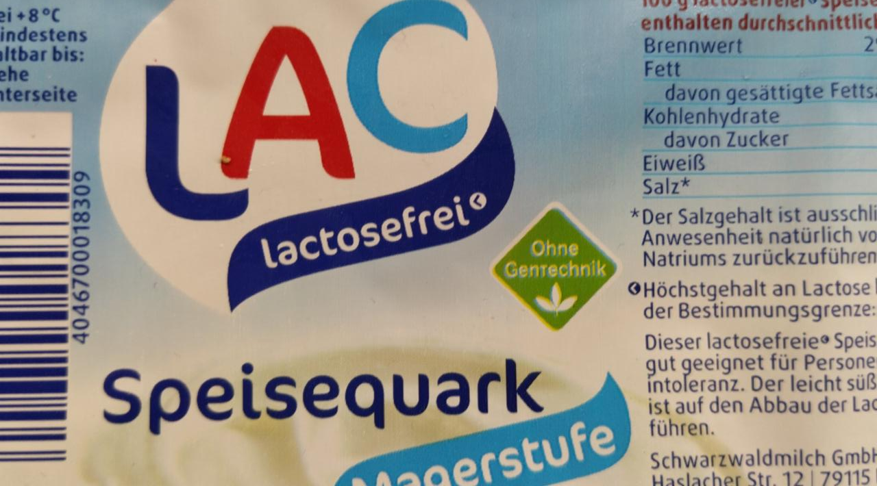 Fotografie - lactosefreier Speisequark Magerstufe LAC