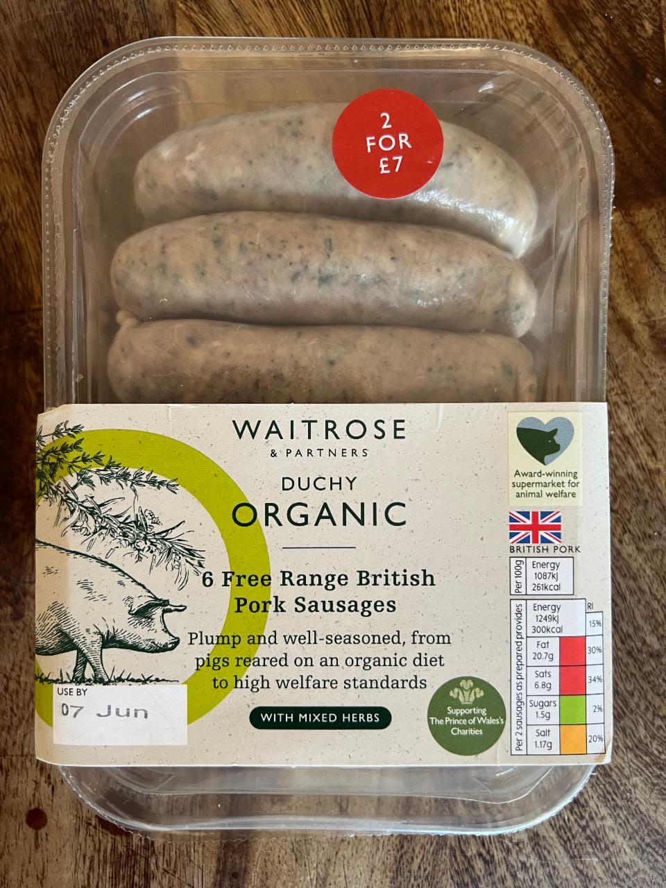 Fotografie - Duchy Free Range British Pork Sausages Waitrose & Partners