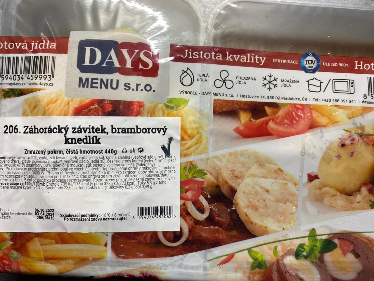 Fotografie - Záhorácký závitek, bramborový knedlík Days menu