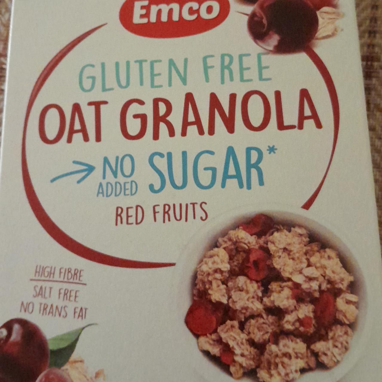 Fotografie - Gluten free Oat Granola no added sugar Red fruits Emco