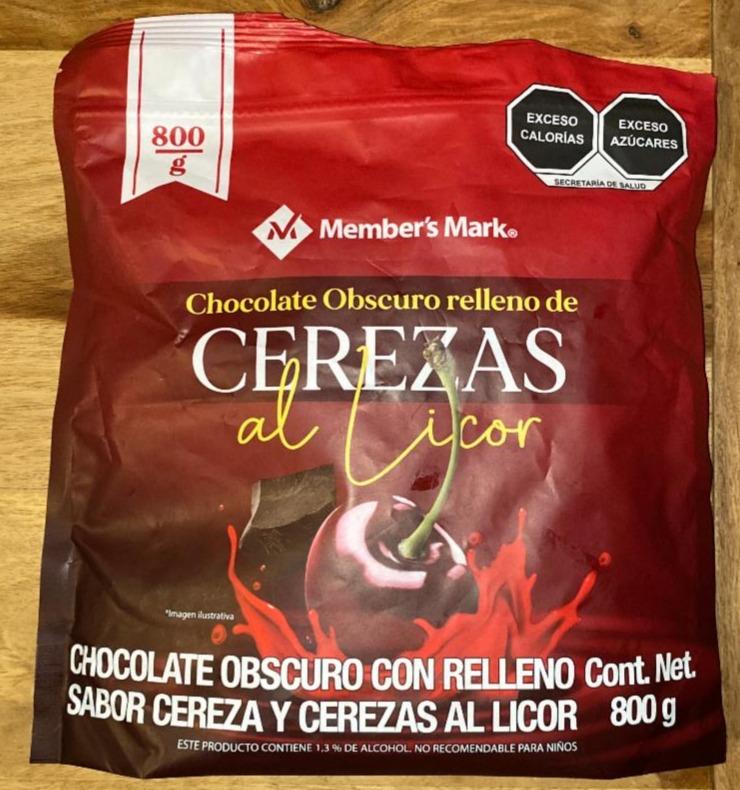 Fotografie - Chocolate Obscuro relleno de Cerezas al licor Member‘s Mark