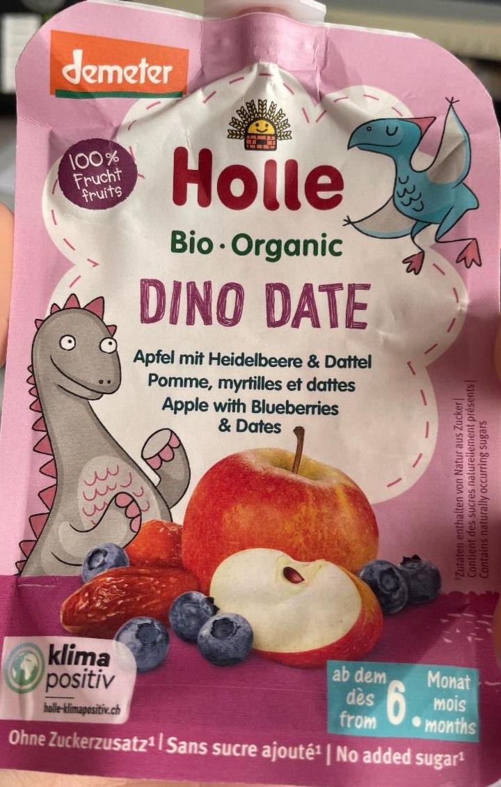 Fotografie - Holle Dino date Apfel mit Heidelbeeren & Dattel Demeter