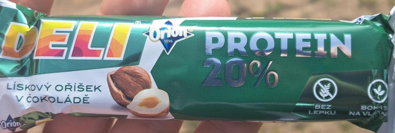 Fotografie - Deli Protein 20% Lískový oříšek v čokoládě Orion