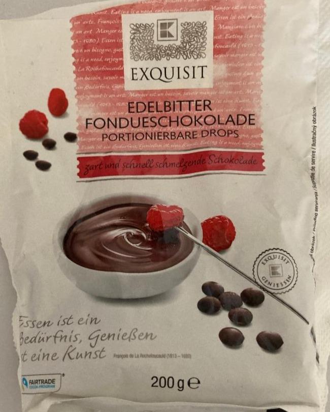 Fotografie - Edelbitter Fondueschokolade portioneirbare drops K-Exquisit
