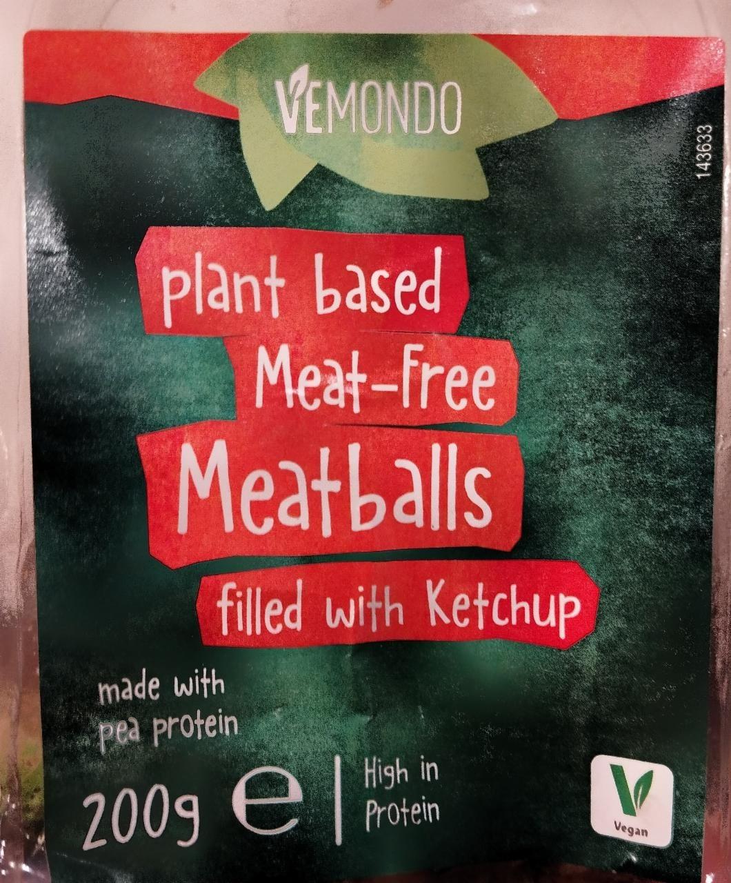 Fotografie - Plant based Meatballs filled with ketchup Vemondo