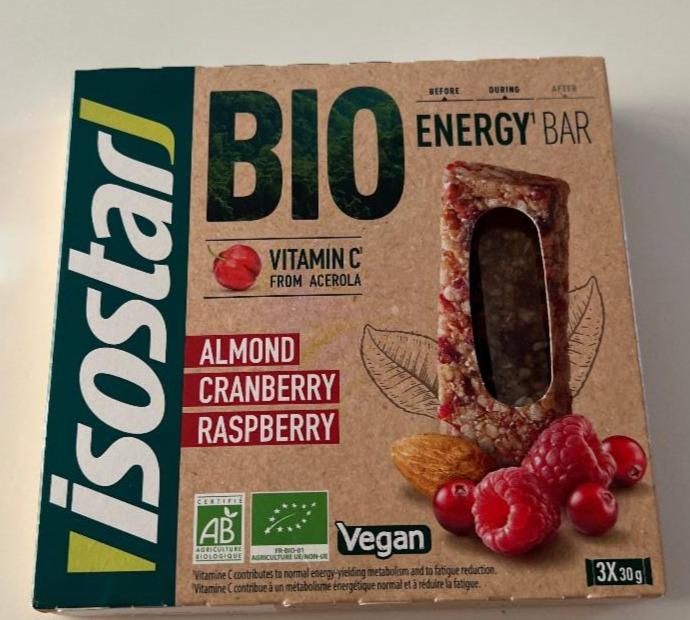 Fotografie - Bio Energy Bar Almond Cranberry Raspberry Isostar