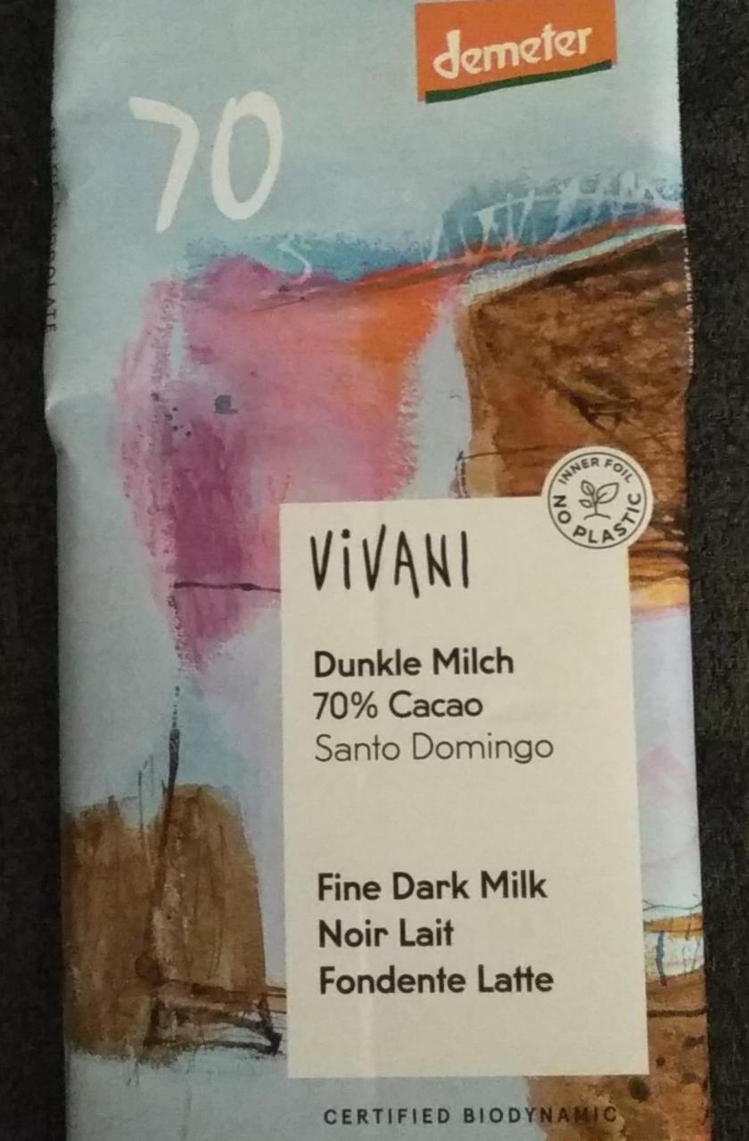 Fotografie - Dunkle Milch 70% Cacao Santo Domingo Vivani