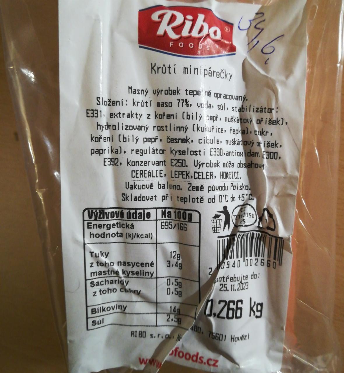 Fotografie - Krůtí minipárečky Ribo foods