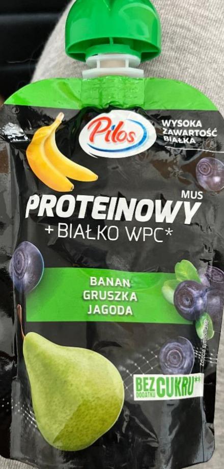 Fotografie - MUS proteinowy bialko wpc banana,gruszka,jagoda