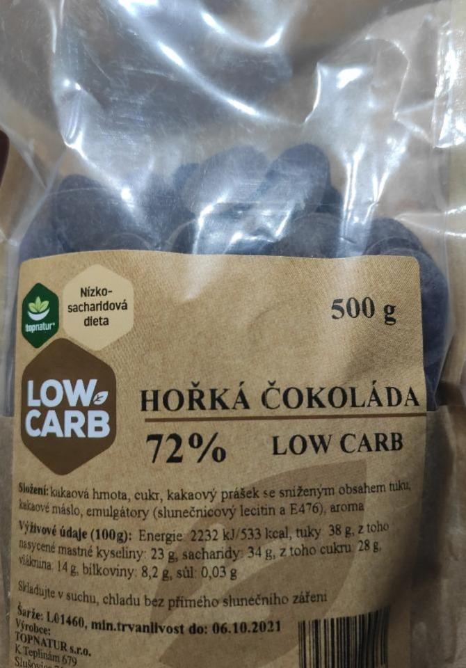 Fotografie - Hořká čokoláda 72% lowcarb Topnatur