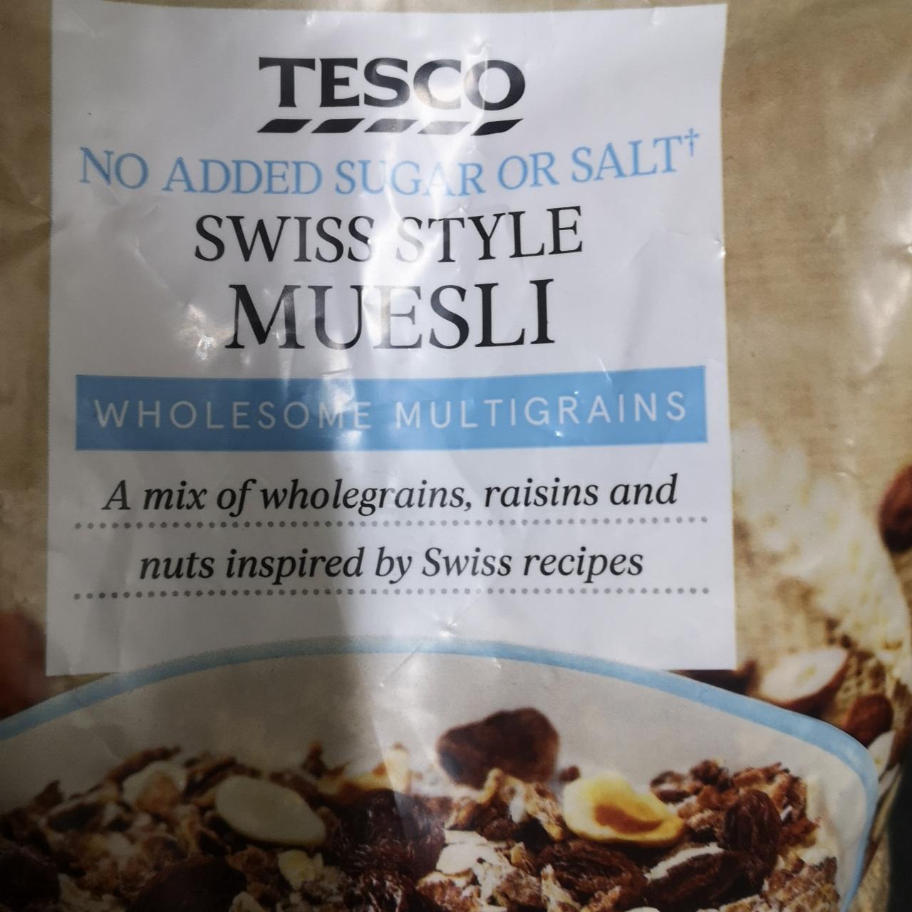 Fotografie - Tesco Swiss Style Muesli No added salt or sugar