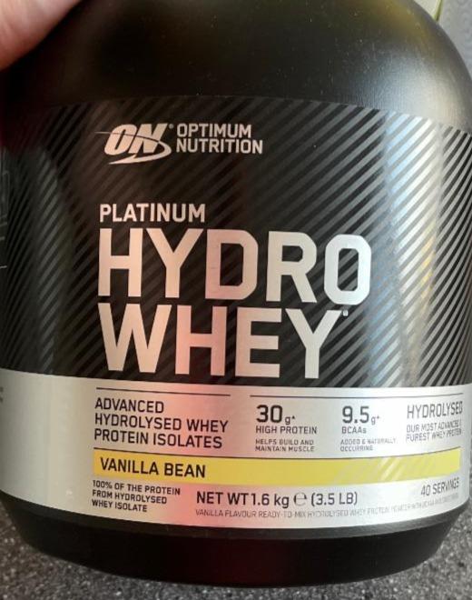 Fotografie - Platinum Hydro Whey Vanilla bean Optimum Nutrition