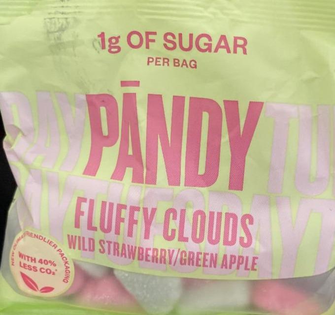 Fotografie - Fluffy clouds with strawberry, green apple Pändy