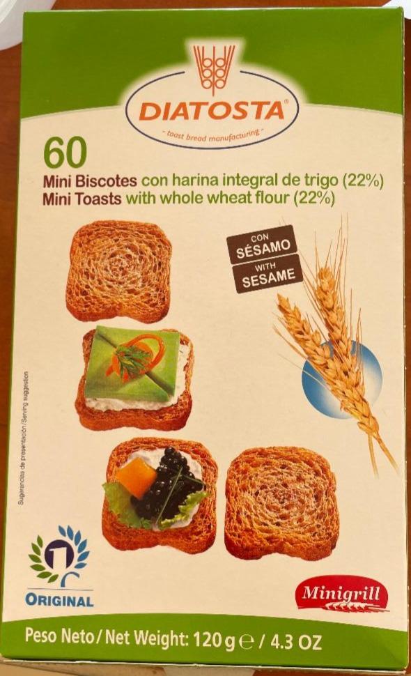 Fotografie - 60 Mini Biscotes con harina integral de trigo (22%) Diatosta