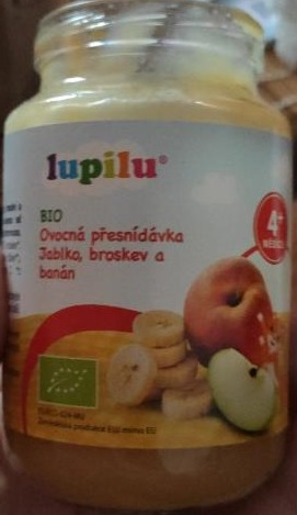 Fotografie - Bio ovocná přesnídávka Jablko, broskev a banán Lupilu