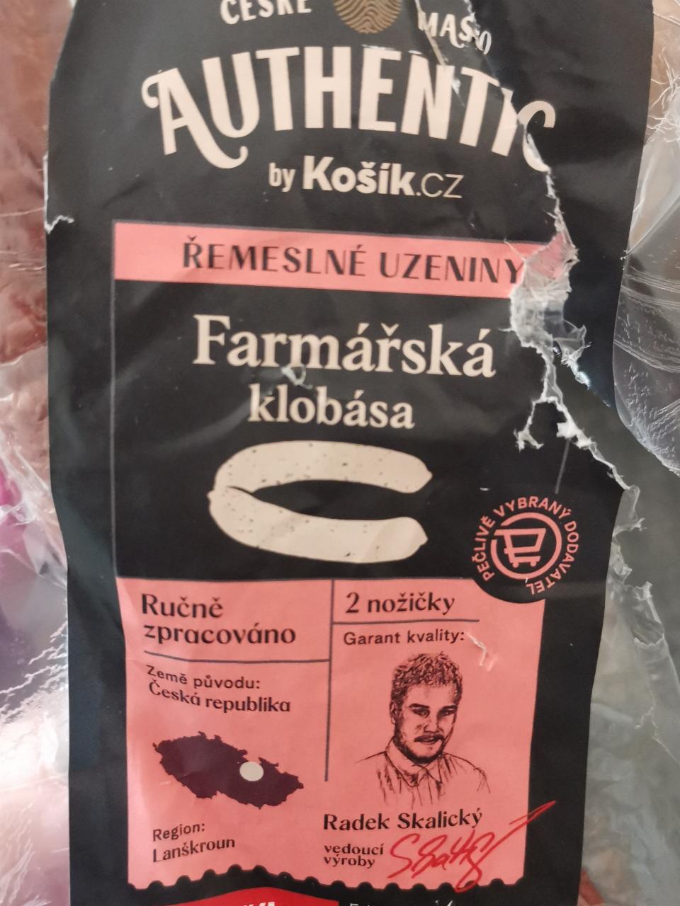 Fotografie - Farmářská klobása Authentic by Košík.cz