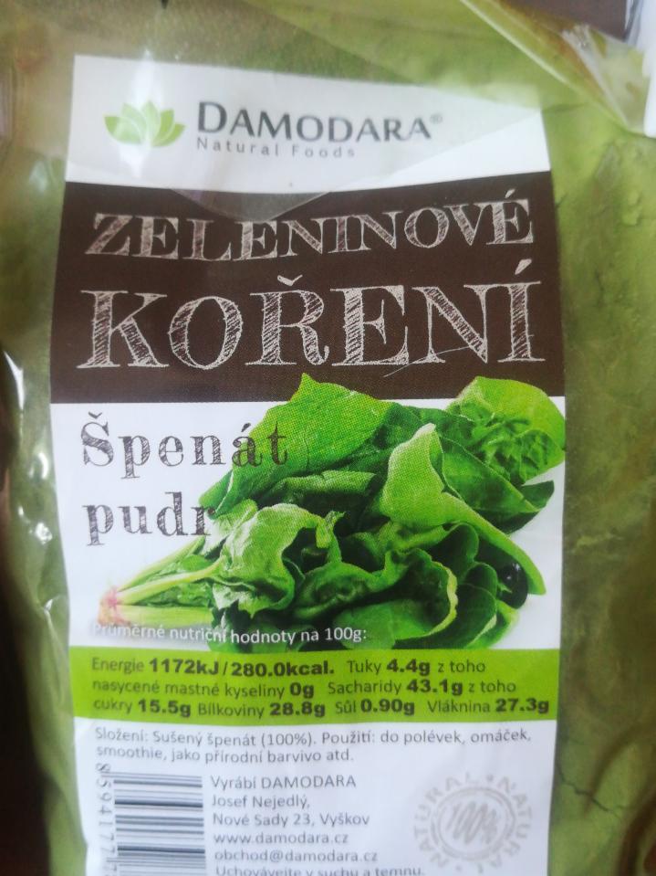 Fotografie - zeleninové koření Špenát pudr Damodara