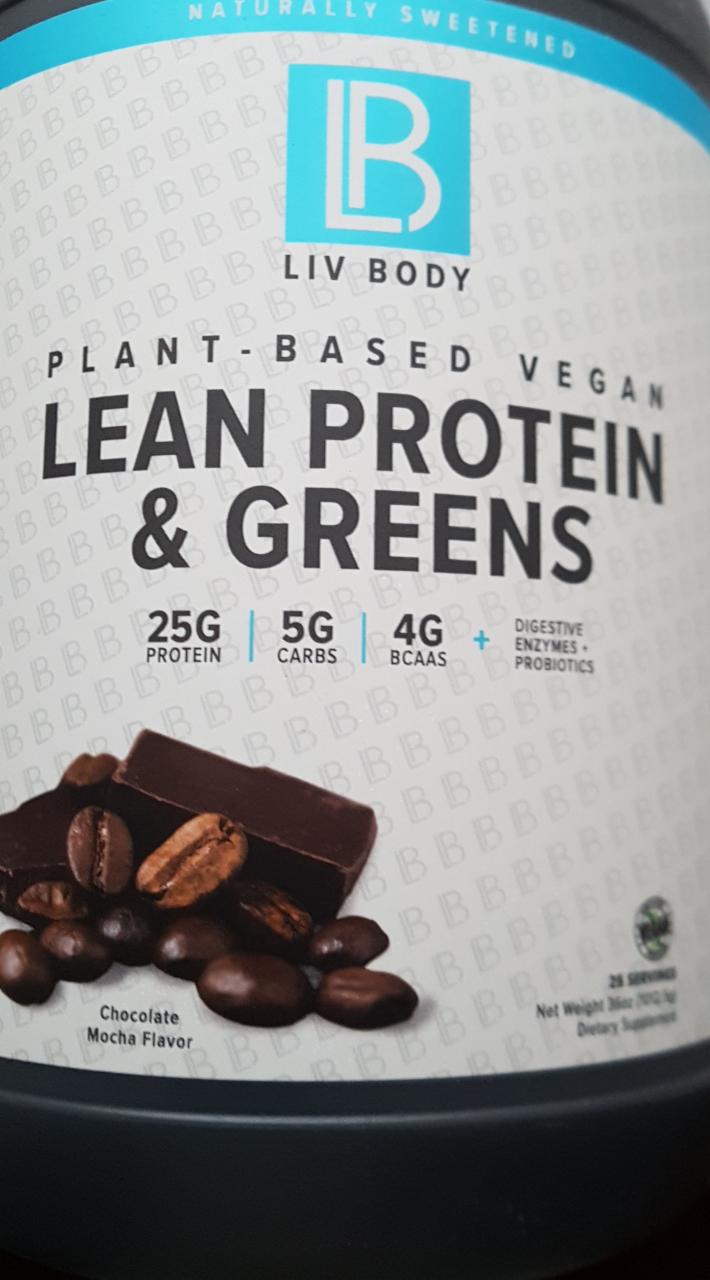 Fotografie - Lean protein & greens Chocolate Mocha flavor Liv Body
