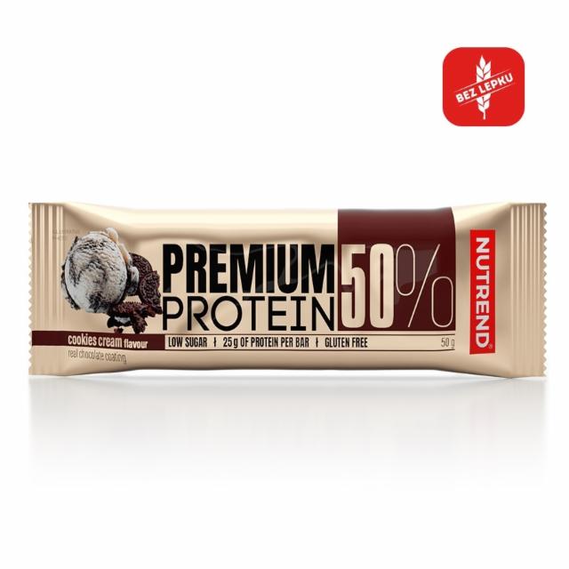 Fotografie - Premium protein 50% bar cookies cream flavour Nutrend