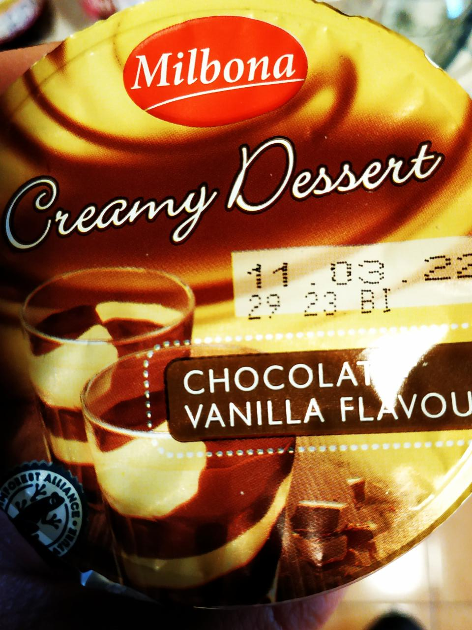 Fotografie - Creamy dessert chocolate-vanilla flavour Milbona