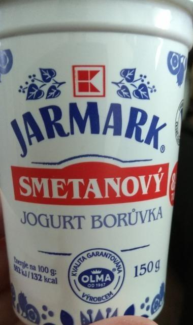 Fotografie - Smetanový jogurt Borůvka 8,4% tuku K-Jarmark