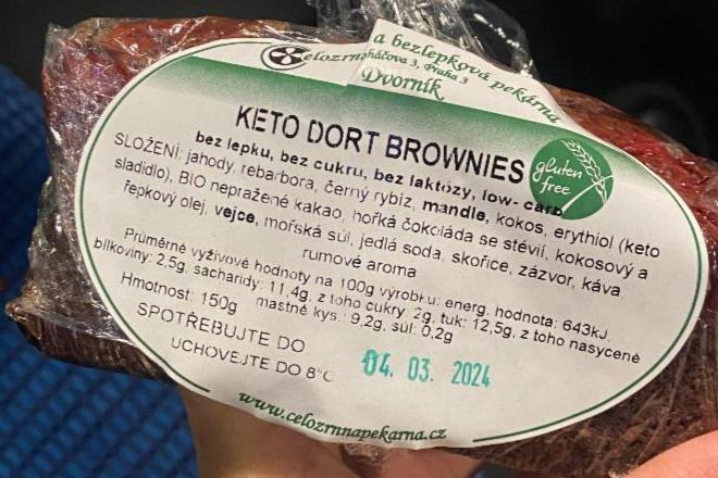 Fotografie - Keto dort brownies Celozrnná pekárna-Dvorník