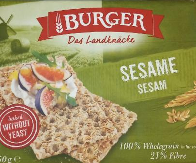 Fotografie - Knäckebrot sesame (sezamový) Burger Das Landknäcke