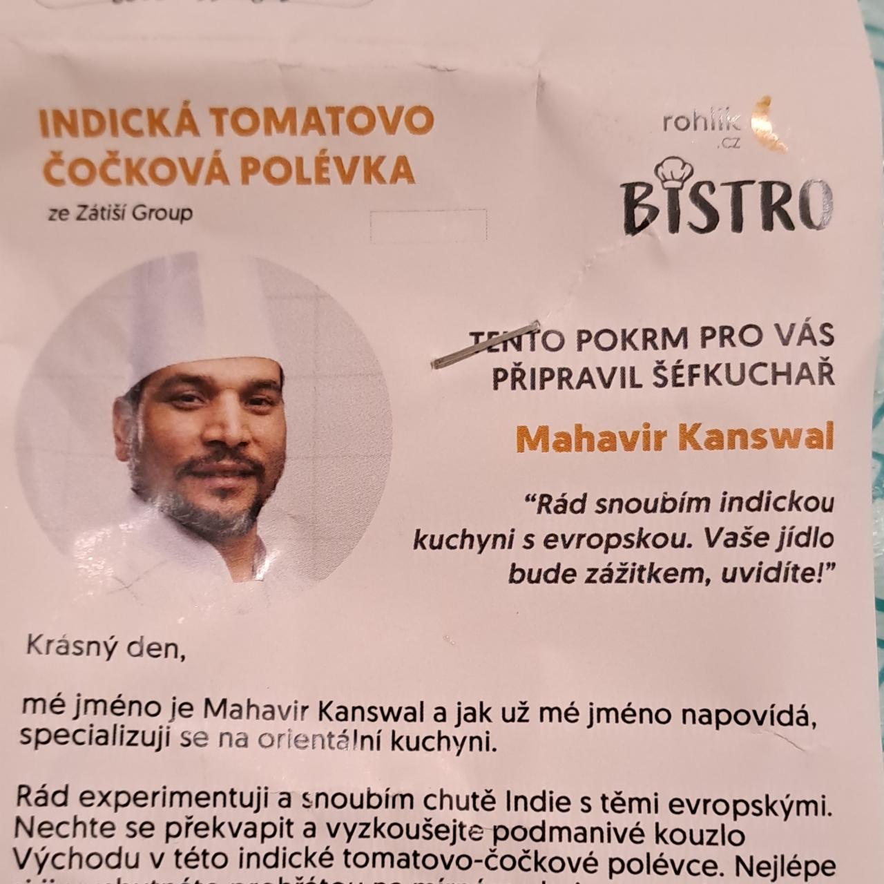 Fotografie - Indická tomatovo čočková polévka Bistro Rohlik.cz